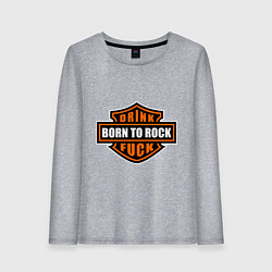 Лонгслив хлопковый женский Born to rock, цвет: меланж