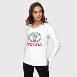Лонгслив хлопковый женский TOYOTA, цвет: белый — фото 2