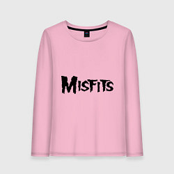 Лонгслив хлопковый женский Misfits logo, цвет: светло-розовый