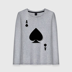 Лонгслив хлопковый женский Пиковый туз, цвет: меланж