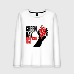 Лонгслив хлопковый женский Green Day: American idiot, цвет: белый