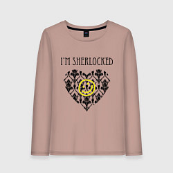 Лонгслив хлопковый женский Шерлок Сердце Im Sherlocked, цвет: пыльно-розовый