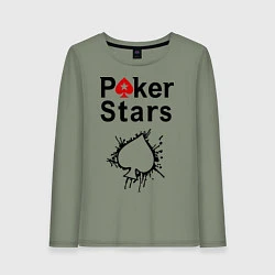 Лонгслив хлопковый женский Poker Stars, цвет: авокадо