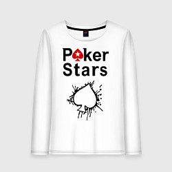 Лонгслив хлопковый женский Poker Stars, цвет: белый