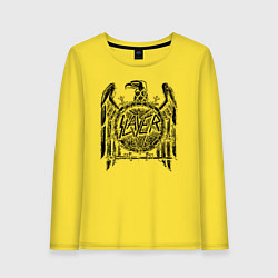 Лонгслив хлопковый женский Slayer логотип, цвет: желтый