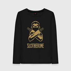 Лонгслив хлопковый женский Slotherine, цвет: черный