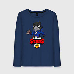 Лонгслив хлопковый женский BRAWL STARS CROW, цвет: тёмно-синий