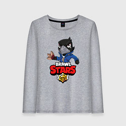 Лонгслив хлопковый женский BRAWL STARS CROW, цвет: меланж