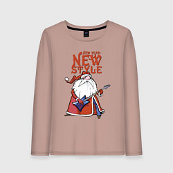 Лонгслив хлопковый женский New Year - new style!, цвет: пыльно-розовый