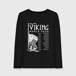 Лонгслив хлопковый женский Viking world tour, цвет: черный