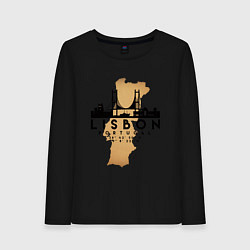 Лонгслив хлопковый женский Лиссабон Португалия, цвет: черный