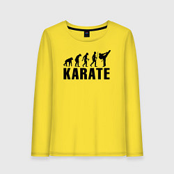 Лонгслив хлопковый женский Karate Evolution, цвет: желтый