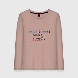 Лонгслив хлопковый женский Code - sleep, цвет: пыльно-розовый