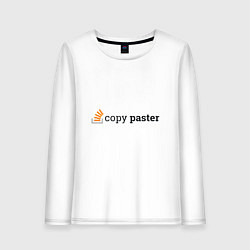 Лонгслив хлопковый женский Работа программиста, цвет: белый