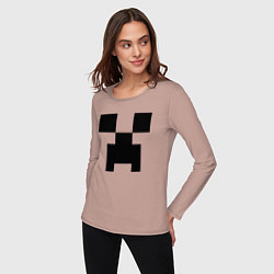 Лонгслив хлопковый женский Minecraft, цвет: пыльно-розовый — фото 2