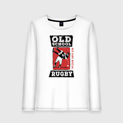 Лонгслив хлопковый женский Old School Rugby, цвет: белый