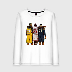 Лонгслив хлопковый женский Bryant, Jordan, James, цвет: белый