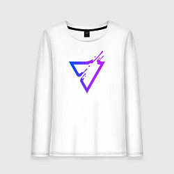 Лонгслив хлопковый женский Liquid Triangle, цвет: белый