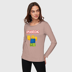 Лонгслив хлопковый женский ROBLOX, цвет: пыльно-розовый — фото 2