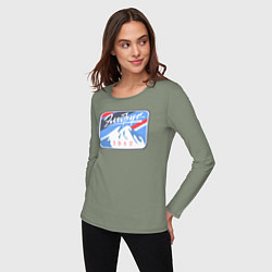 Лонгслив хлопковый женский Эльбрус 5642, цвет: авокадо — фото 2