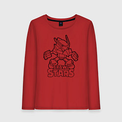 Лонгслив хлопковый женский Brawl Stars раскраска, цвет: красный