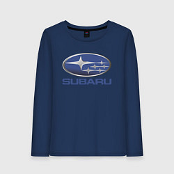 Лонгслив хлопковый женский SUBARU, цвет: тёмно-синий