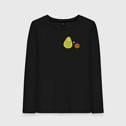 Лонгслив хлопковый женский Авокадо, цвет: черный