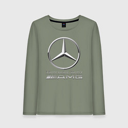 Лонгслив хлопковый женский MERCEDES-BENZ AMG, цвет: авокадо