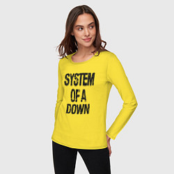 Лонгслив хлопковый женский System of a down, цвет: желтый — фото 2