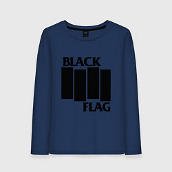 Лонгслив хлопковый женский BLACK FLAG, цвет: тёмно-синий