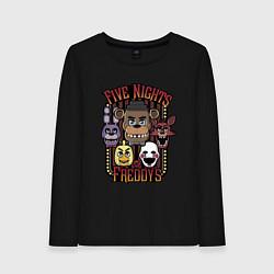 Лонгслив хлопковый женский FIVE NIGHTS AT FREDDYS, цвет: черный
