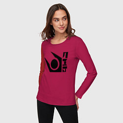 Лонгслив хлопковый женский Half life combine logo, цвет: маджента — фото 2