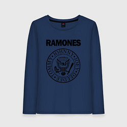 Лонгслив хлопковый женский RAMONES, цвет: тёмно-синий