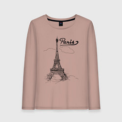 Лонгслив хлопковый женский Париж, цвет: пыльно-розовый