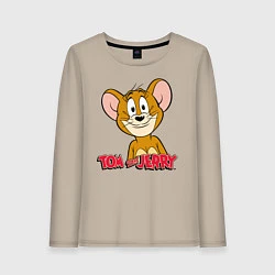 Лонгслив хлопковый женский Tom & Jerry, цвет: миндальный