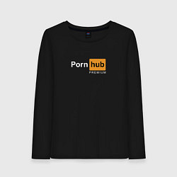 Лонгслив хлопковый женский PornHub premium, цвет: черный