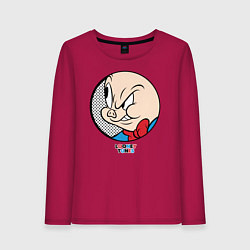 Лонгслив хлопковый женский Porky Pig, цвет: маджента