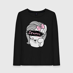 Лонгслив хлопковый женский Senpai, цвет: черный