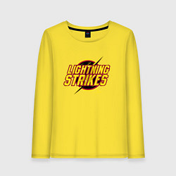 Лонгслив хлопковый женский Lightning Strikes, цвет: желтый