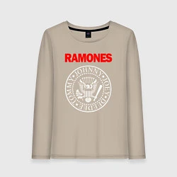 Лонгслив хлопковый женский RAMONES, цвет: миндальный