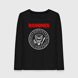 Лонгслив хлопковый женский RAMONES, цвет: черный