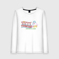 Лонгслив хлопковый женский Titty Twister, цвет: белый