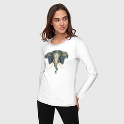 Лонгслив хлопковый женский Elephant, цвет: белый — фото 2