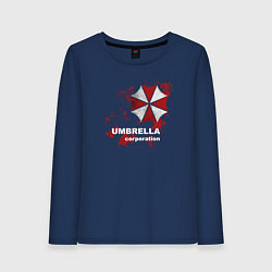 Лонгслив хлопковый женский Umbrella, цвет: тёмно-синий