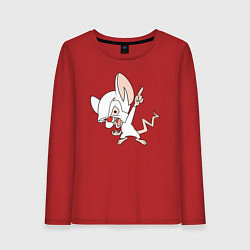 Лонгслив хлопковый женский Брейн Animaniacs, цвет: красный