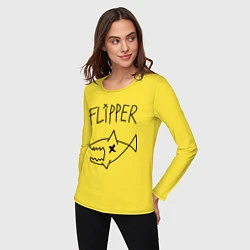 Лонгслив хлопковый женский Nirvana Flipper, цвет: желтый — фото 2