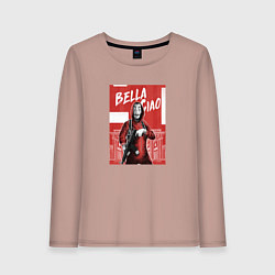 Лонгслив хлопковый женский БУМАЖНЫЙ ДОМ, цвет: пыльно-розовый