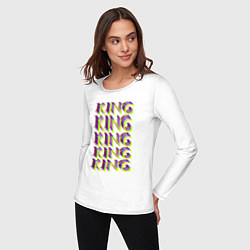 Лонгслив хлопковый женский KING, цвет: белый — фото 2