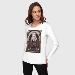 Лонгслив хлопковый женский The Witcher, Geralt, Ведьмак,, цвет: белый — фото 2
