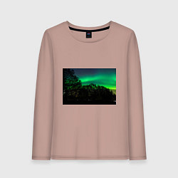Лонгслив хлопковый женский Северное сияние, цвет: пыльно-розовый